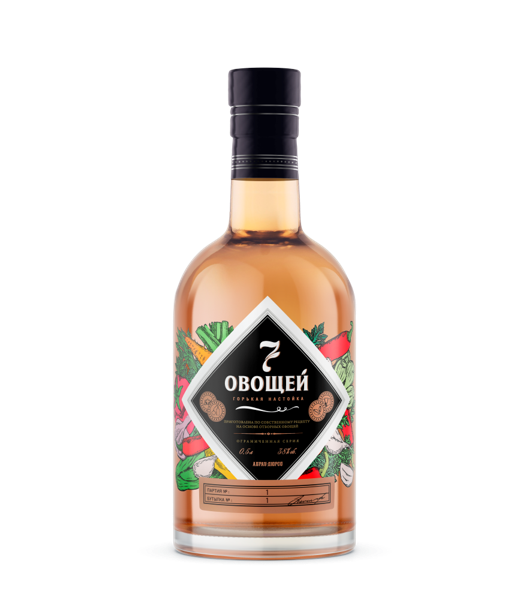 Изображение Настойка горькая Спирт Люкс 40% 7 Овощей Стрижамент Лоза с/б, 0,5 л