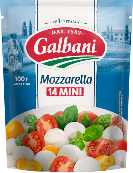 Изображение Сыр 45% свежий Гальбани моцарелла мини 14 шариков Лакталис м/у, 100 г