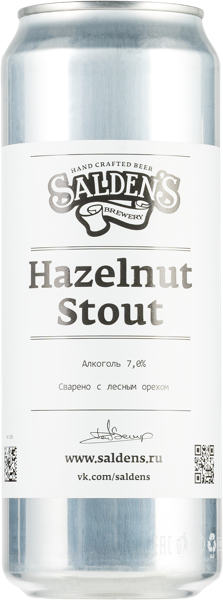 Изображение Пиво темное 7% Салденс хэйзелнат стаут Добрый хмель ж/б, 0,45 л