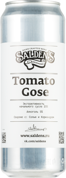 Изображение Пивной напиток светлое Гезе 5,0% Салденс томато гозе Добрый хмель ж/б, 0,45 л