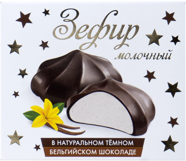 Изображение Зефир в темном шоколаде ЗГДиОП им.В.П.Пастухова молочный Первый шоколатье кор, 60 г