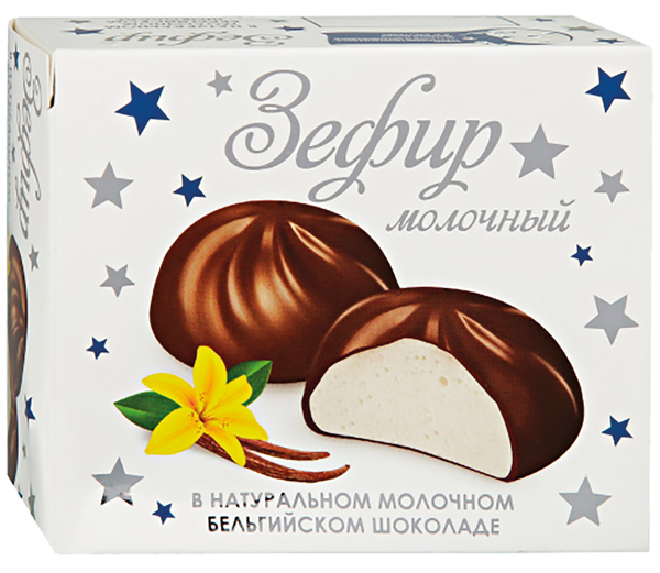 Изображение Зефир в молочном шоколаде ЗГДиОП им.В.П.Пастухова молочный Первый шоколатье кор, 60 г