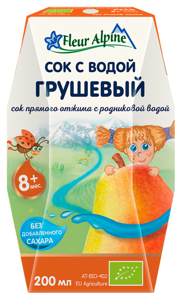 Изображение Сок с водой с 8 мес Флер Альпин БИО груша без сахара Зейнризер Гетранк ГмбХ т/п, 200 мл