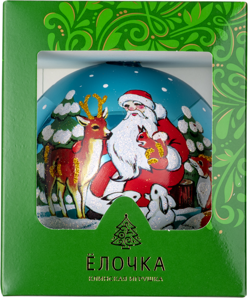Изображение Шар 5 Лесная сказка стекло Ёлочка с 2066 Клинская игрушка к/у, 1 шт