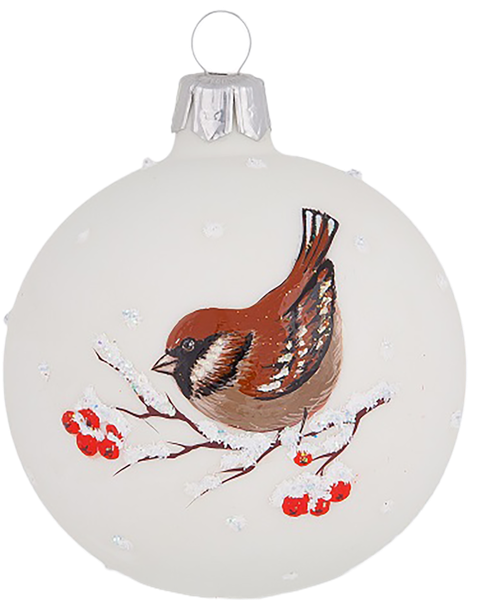 Изображение Шар 3 Воробей стекло Ёлочка с1964 Клинская игрушка п/у, 1 шт