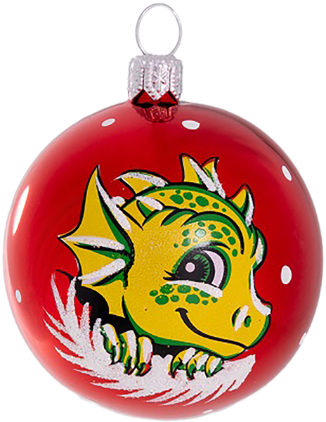 Изображение Шар 2 Восточный гороскоп стекло Ёлочка Лошадка С1437 Клинская игрушка к/у, 1 шт