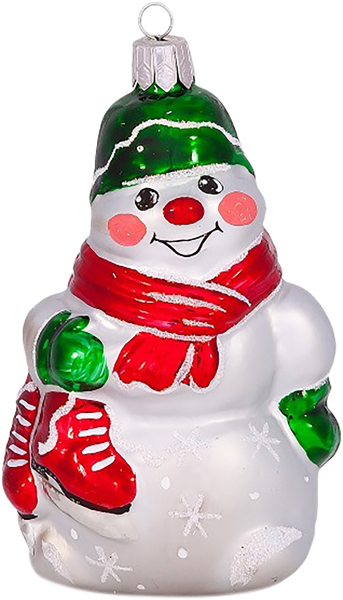 Изображение Фигурка Снеговик с коньками стекло Ёлочка с1844 Клинская игрушка к/у, 1 шт