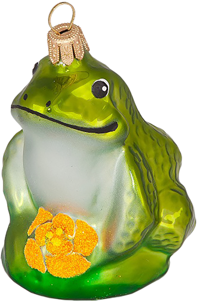 Изображение Фигурка Лягушка 7,1см стекло Ёлочка С 2124 Клинская игрушка к/у, 1 шт