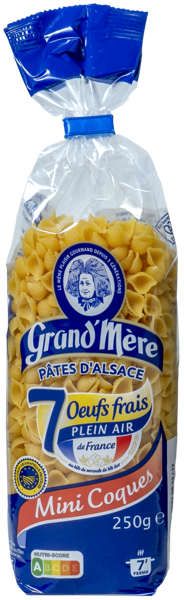 Изображение Макароны яичные 30% Гранд Мере ракушки мини Хеймбургер САС м/у, 250 г