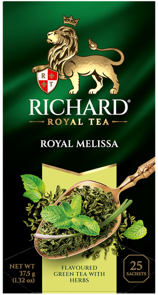 Изображение Чай зеленый в пакетиках Ричард с мелиссой Май кор, 25*1,5 г