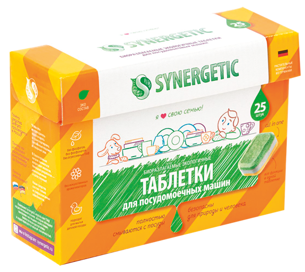 Изображение Таблетки для ПММ Синергетик БИО Синергетик к/у, 25 шт