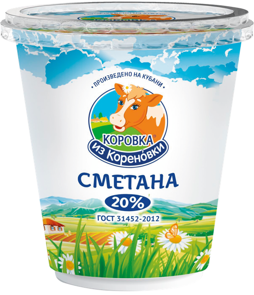 Изображение Сметана 20% Коровка из Кореновки Кореновский МКК п/б, 300 г