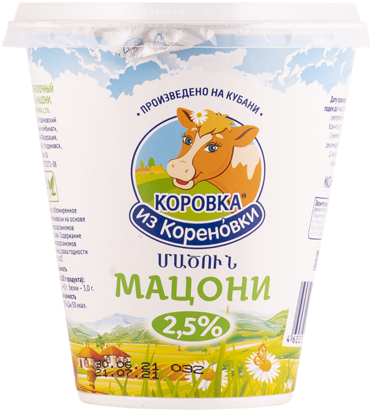 Изображение Мацони 2,5% Коровка из Кореновки Кореновский МКК п/б, 300 мл