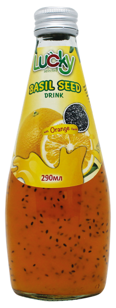 Изображение Напиток негаз Лаки апельсин с семенами базил Лаки СимТрейд с/б, 0,29 л