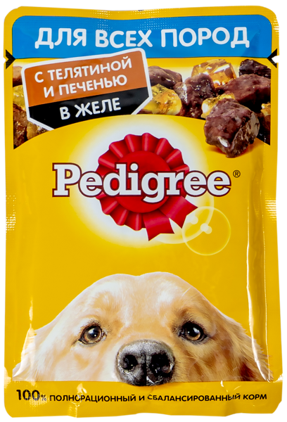 Изображение Корм Для взрослых собак Педигри телятина печень в желе Марс м/у, 85 г