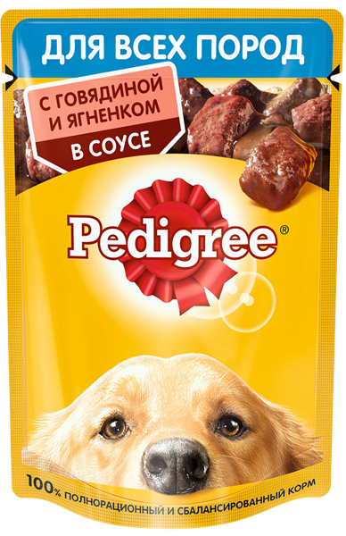 Изображение Корм для собак Педигри говядина ягненок в соусе Марс м/у, 85 г