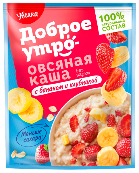 Изображение Каша овсяная Увелка банан клубника Ресурс м/у, 40 г
