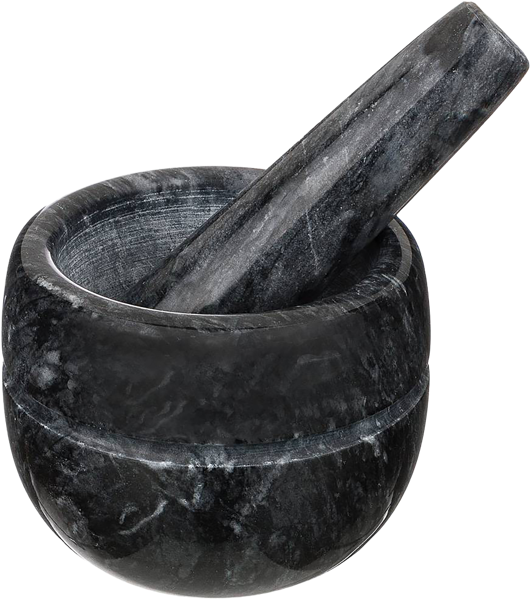 Изображение Ступка 9*7см с пестиком Агнесс мрамор черная Агнесс , 1 шт