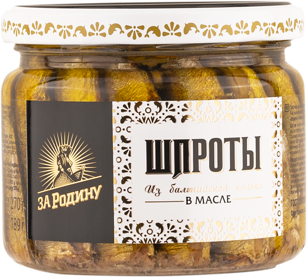 Изображение Шпроты в масле За Родину из балтийской кильки РК За Родину с/б, 270 г