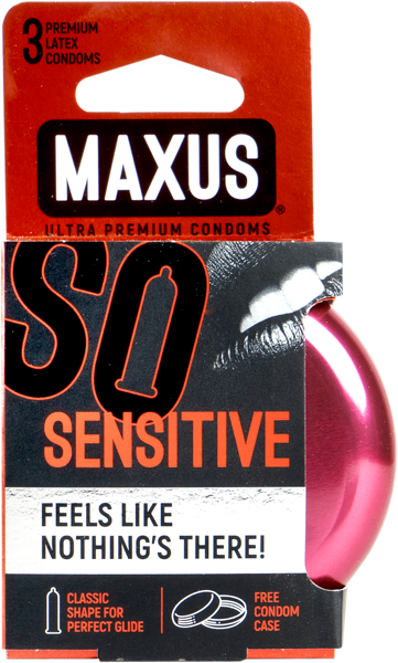 Изображение Презервативы ультратонкие Максус сенсетив ФармЛайн ж/б, 3 шт