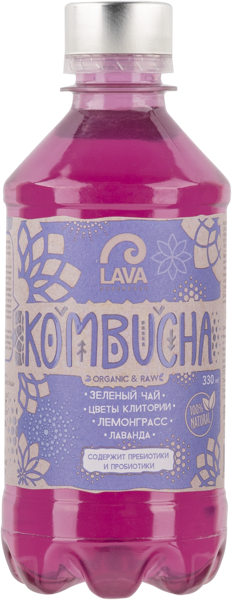 Изображение Напиток газ Лава Комбуча зеленый чай лемонграсс Хозсфера п/б, 0,33 л