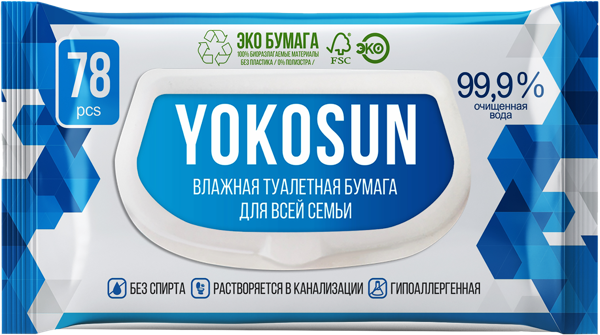 Изображение Туалетная бумага влажная Йокосан Азия Лайф м/у, 78 шт