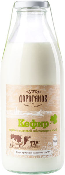 Изображение Кефир 0,1% Хутор Дороганов РМП Матвеево-Курганский с/б, 750 мл
