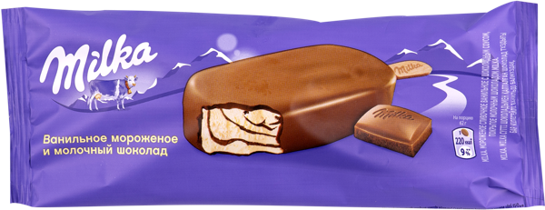 Изображение Мороженое эскимо Милка в молочном шоколаде Фронери Рус м/у, 62 г