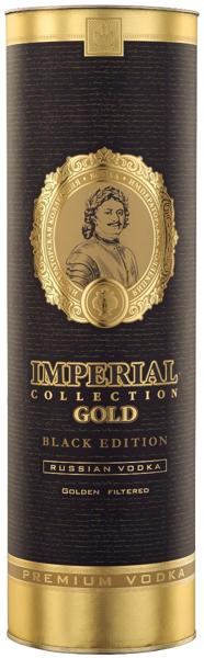 Изображение Водка Спирт Люкс 40% Императорская Коллекция голд блэк эдишн Ладога туба, 1 л