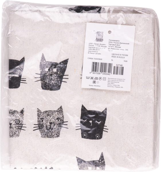 Изображение Сумка 31*41см для шоппинга Лакарт в ассортименте Лакарт , 1 шт