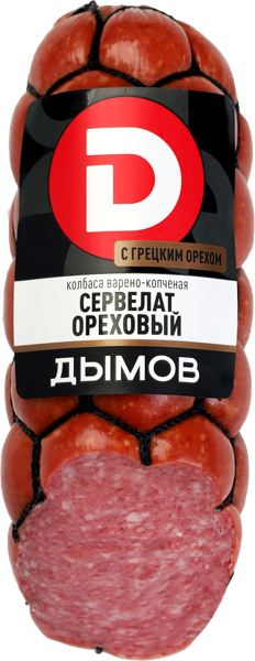 Изображение Колбаса варено-копченая Дымов сервелат ореховый Дымовское КП в/у, 330 г