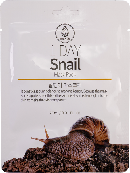 Изображение Маска успокаивающая для лица Мед Би экстракт муцина улитки Синдо м/у, 1 шт