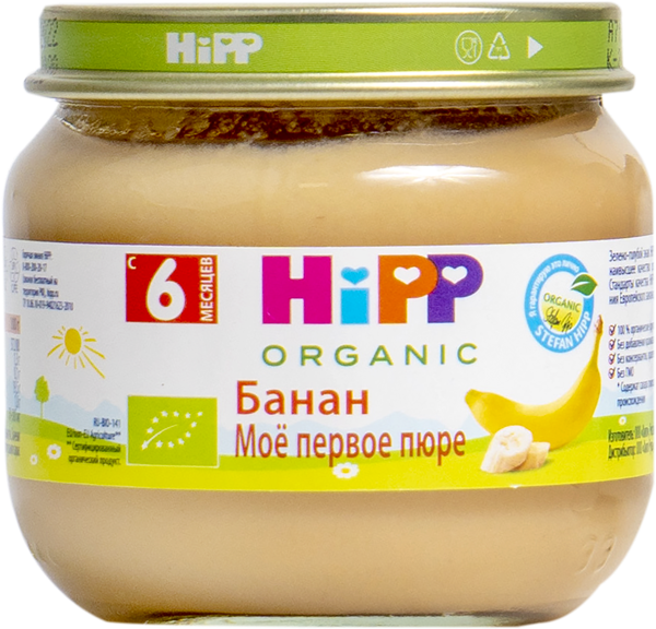 Изображение Пюре фруктовое с 6 мес Хипп БИО Мое первое пюре банан Хипп с/б, 80 г