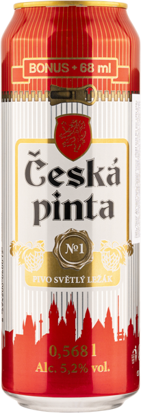 Изображение Пиво светлое Лагер 5,2% Чешска Пинта №1 палес Чешска Пинта ж/б, 0,568 л