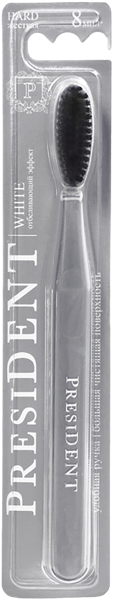 Изображение Зубная щетка жесткая Президент вайт отбеливание Технопро ООО к/у, 1 шт