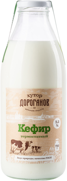 Изображение Кефир 3,2% Хутор Дороганов РМП Матвеево-Курганский с/б, 750 мл