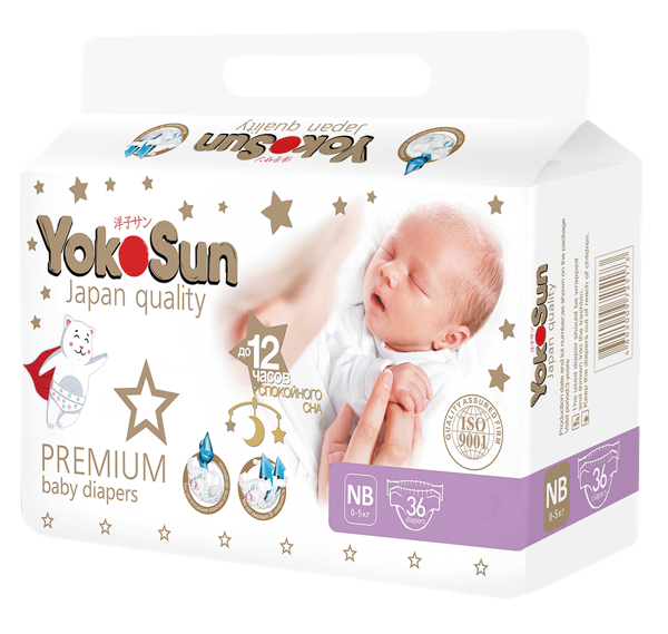 Изображение Подгузники NB 0-5 кг Йокосан премиум Азия Лайф м/у, 36 шт