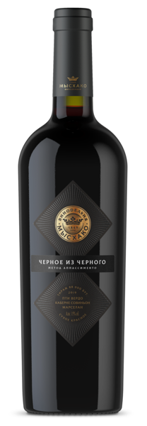 Изображение Вино красное сухое стиль №4 Каберне Совиньон купаж ЗГУ черное из черного мысхако Мысхако с/б, 0,75 л