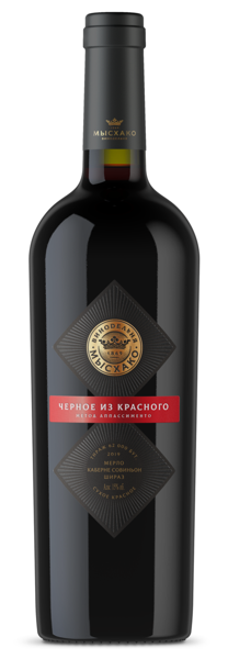 Изображение Вино красное п/сух стиль №4 Каберне Совиньон купаж ЗГУ черное из красного мысхак Мысхако с/б, 0,75 л