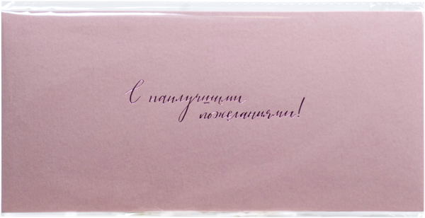 Изображение Конверт подарочный розовый Мэрри Маркет с наилучшими пожеланиями ИП Сорокин А.С. м/у, 1 шт