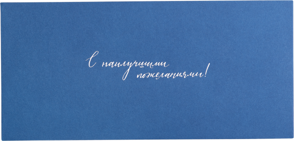 Изображение Конверт подарочный синий Мэрри Маркет с наилучшими пожеланиями ИП Сорокин А.С. м/у, 1 шт