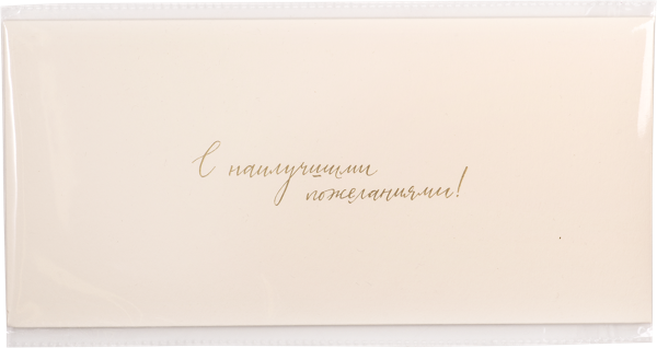 Изображение Конверт подарочный кремовый Мэрри Маркет с наилучшими пожеланиями ИП Сорокин А.С. м/у, 1 шт