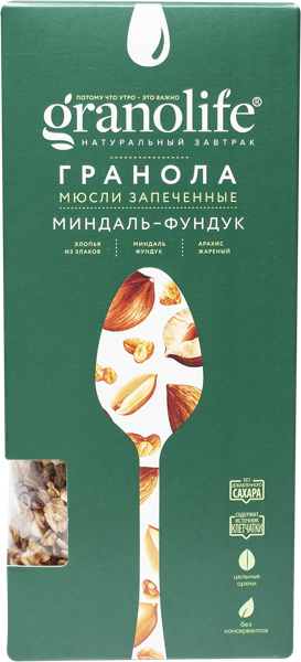 Изображение Гранола Гранолайф миндаль фундук Гранолайф кор, 200 г
