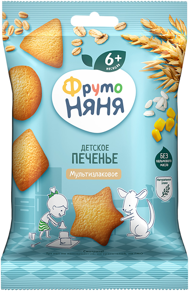 Изображение Печенье с 6 мес Фрутоняня мультизлаковое Прогресс м/у, 50 г
