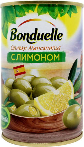 Изображение Оливки с лимоном Бондюэль Индастриал Алиментарис ж/б, 300 г