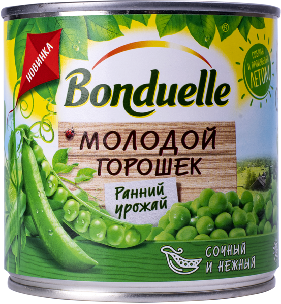Изображение Горошек зеленый Бондюэль молодой Бондюэль ж/б, 400 г