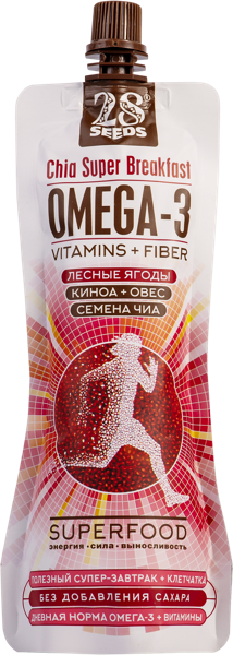 Изображение Пюре суперфуд с чиа 28 Сидс лесные ягоды Омега м/у, 220 г