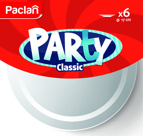 Изображение Одноразовая посуда 17см Паклан пати тарелка белая Нинбо Линхуа Пласт м/у, 6 шт