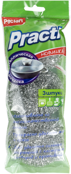 Изображение Губка для посуды Паклан металлическая СеДо сп м/у, 3 шт