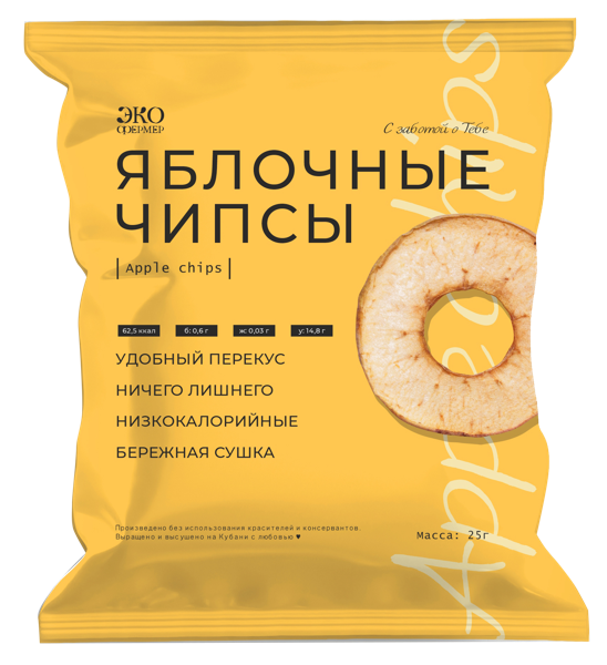 Изображение Чипсы натуральные Экофермер яблочные Рашковецкий ИП м/у, 25 г